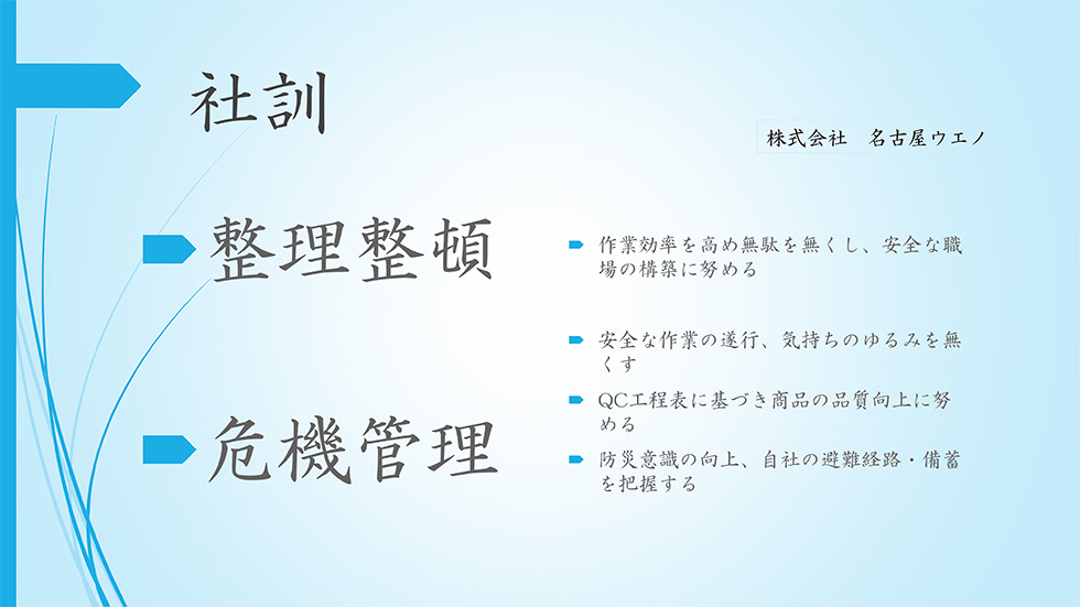 名古屋ウエノ社訓